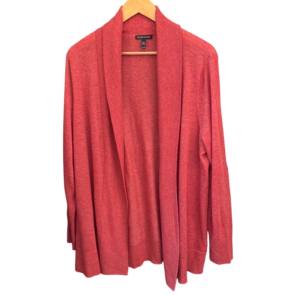Eileen Fisher Cardigan Shawl Collar Minimalist Lagenlook Quiet Luxury Versatile